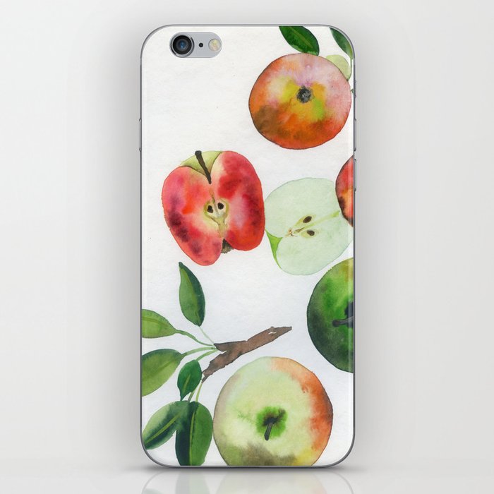 watercolor apples N.o 4 iPhone Skin