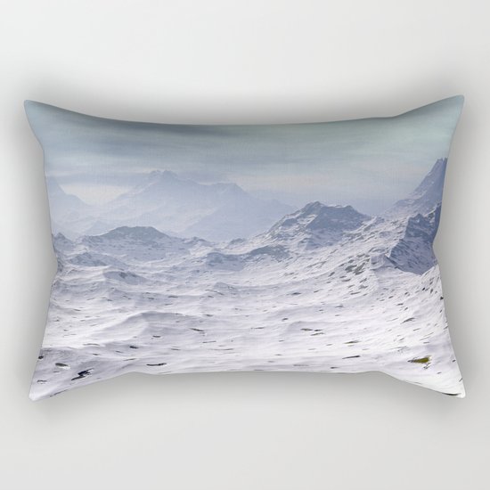 Snow Covered Mountains Rectangular Pillow