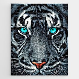 Blue Eyes Tiger Digital Oil Painting Jigsaw Puzzle
