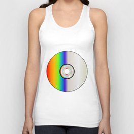 Blank CD Disc With Rainbow Unisex Tank Top