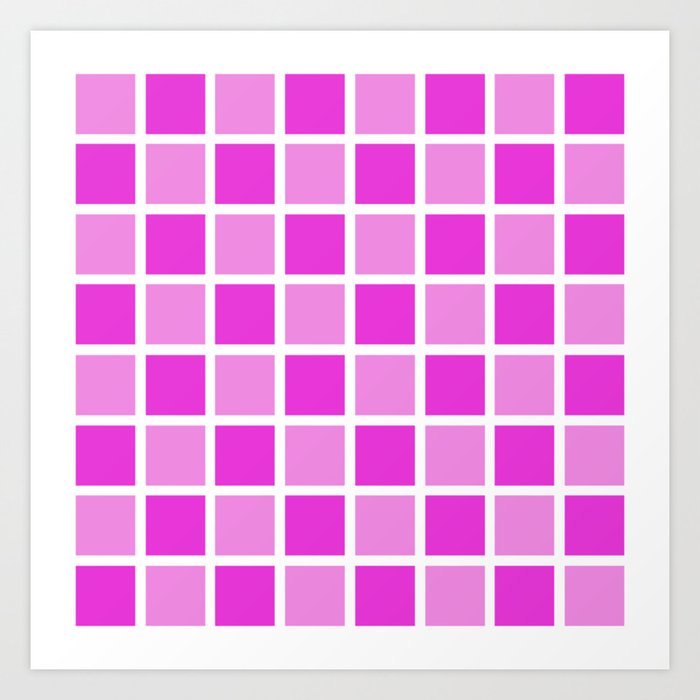 Modern Checkers (pink tiles) Art Print