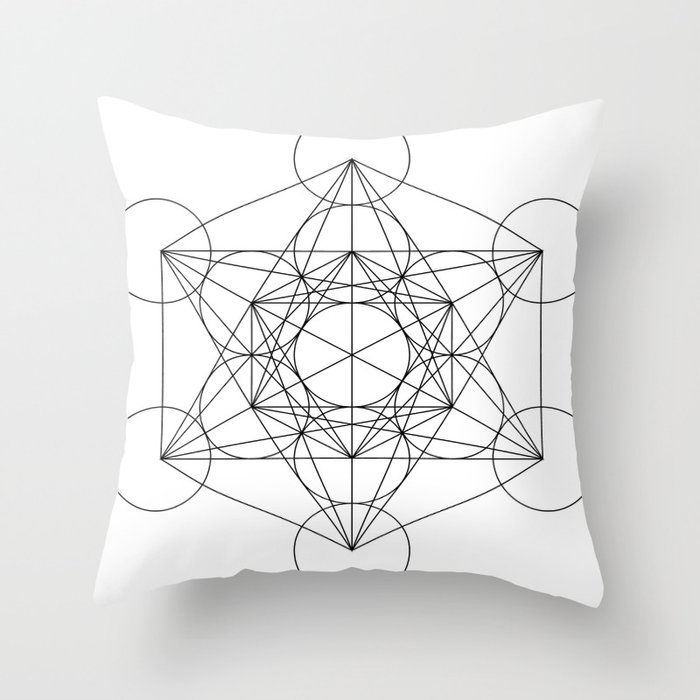 Sacred Geometry : Metatron's Cube / The Map of Creation Throw Pillow