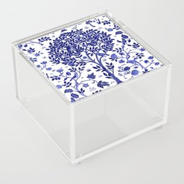 William Morris Tree of Life, Cobalt Blue and White Acrylic Box