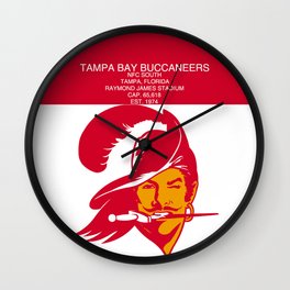 Buccaneers Retro Geometric Minimal Design Wall Clock