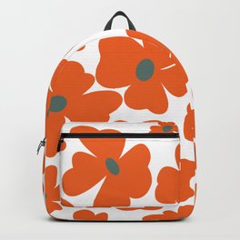 Sunset Boulevard Sundrops Backpack | Floralpattern, Oenotheraversicolor, Surfacepattern, Graphicdesign, Textiledesign, Summerflowers, Autumnflowers, Nature, Orangesundrops, Pop Art 