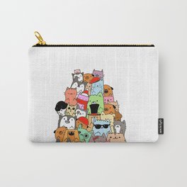 Cute Cats and Dogs Doodle Carry-All Pouch