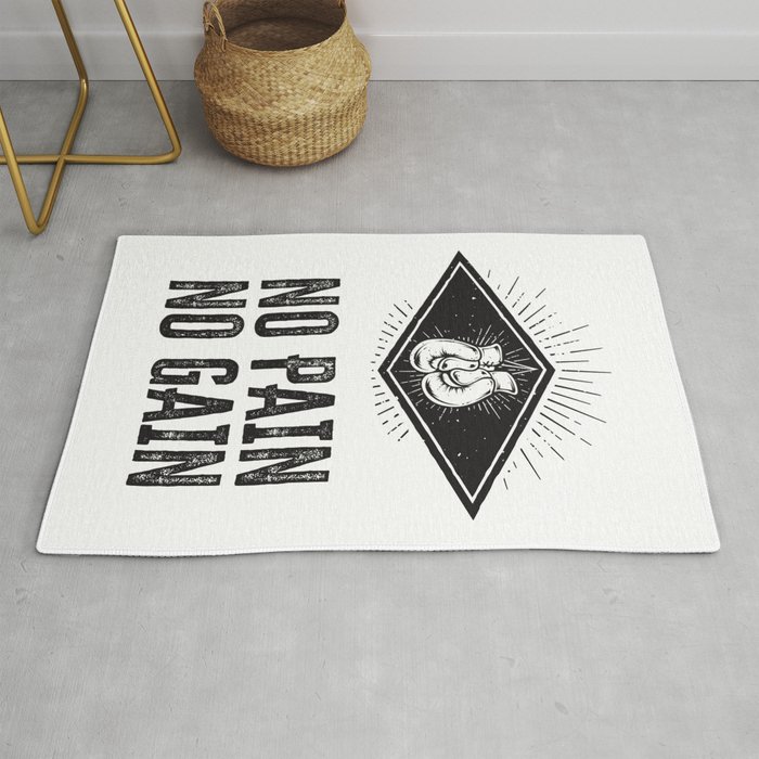No Pain No Gain Vintage Style Motivational Training Quote Rug By Naumovski