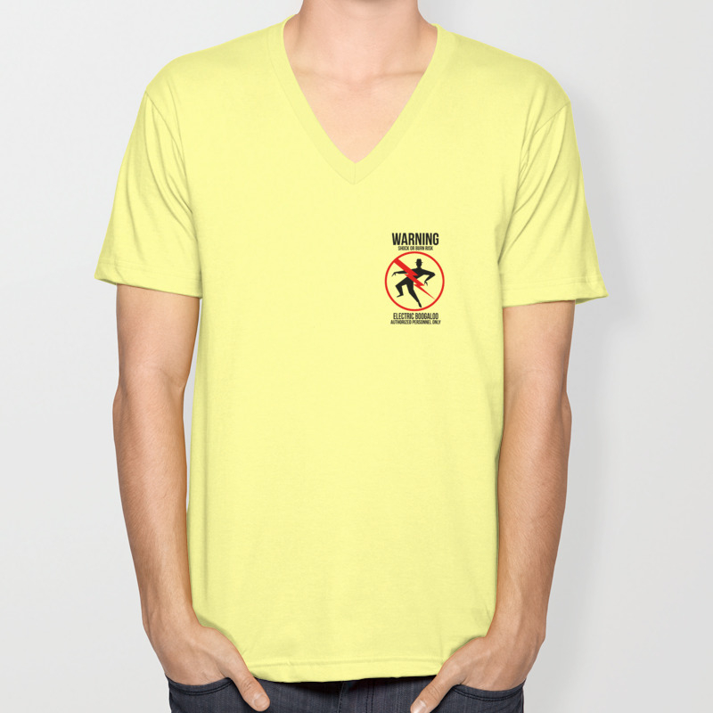 Electric Boogaloo Warning Unisex V Neck By Fingasporvida Society6