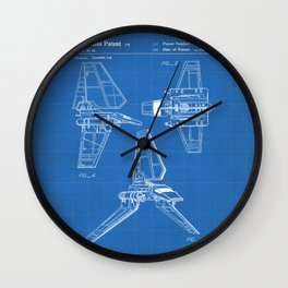 Sci-Fi Films Patent - Science Fiction Fan Spaceship Art Art - Blueprint Wall Clock