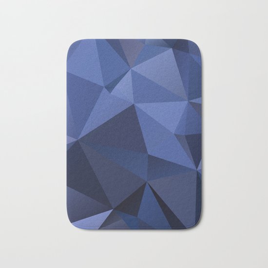 Abstract of triangles polygon in navy blue colors Bath Mat