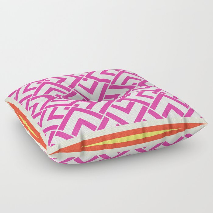 Hot pink summer geometric pattern pillow Floor Pillow