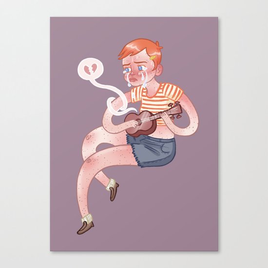 Sad Ukulele Canvas Print