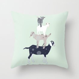 Goat Stack Throw Pillow