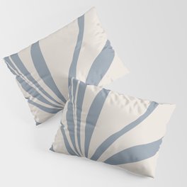 Palm Leaf Maxi 1.1 Beige on Blue Pillow Sham