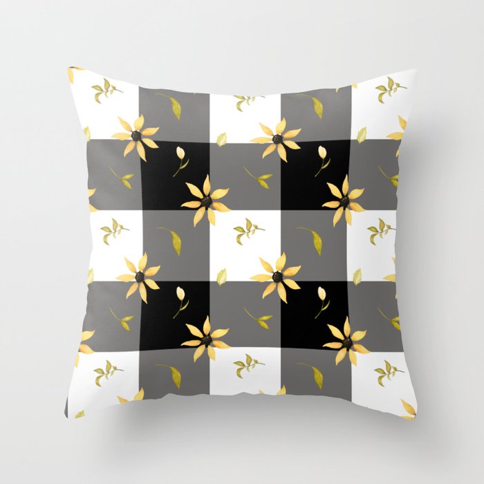 Yellow buffalo check pillows outlet