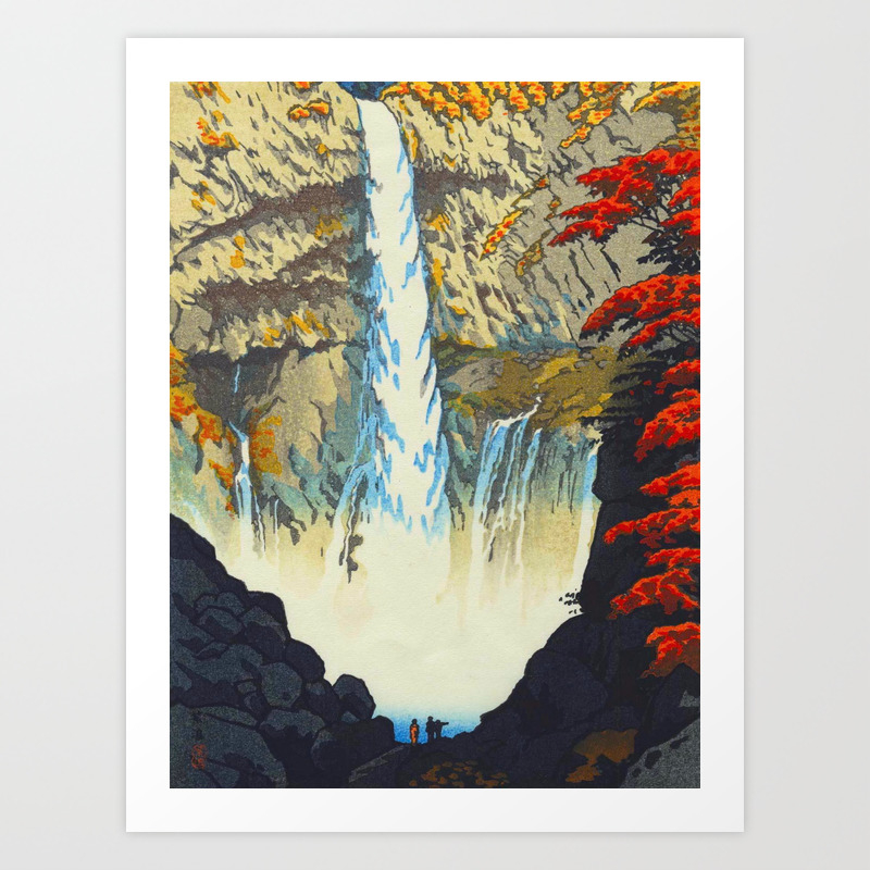 Waterfall At Nikko Kasamatsu Shiro Japanese Woodblock Painting