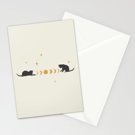 Cat and Moon 3 Stationery Card