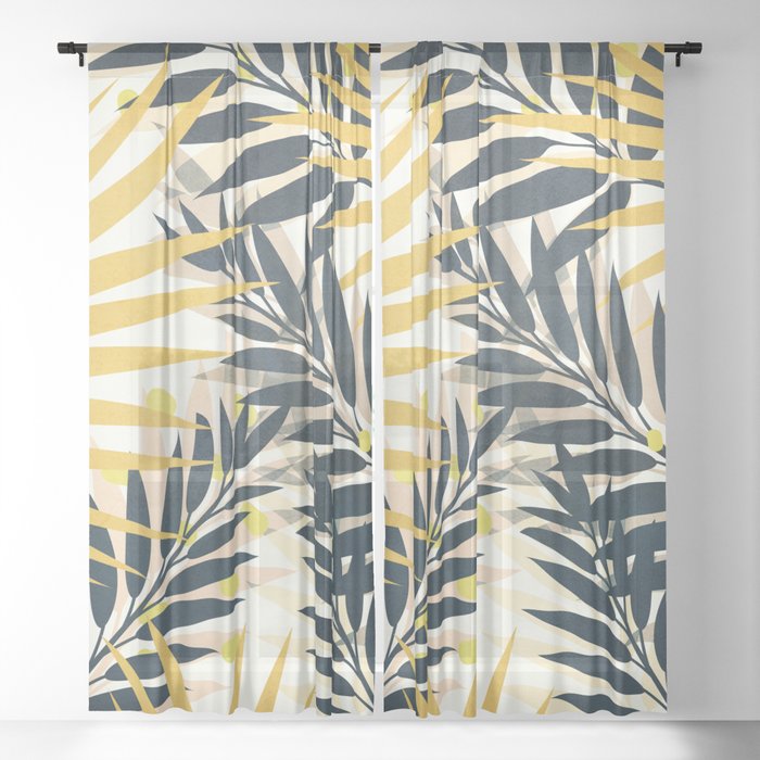 Palm Leaves Sheer Curtain