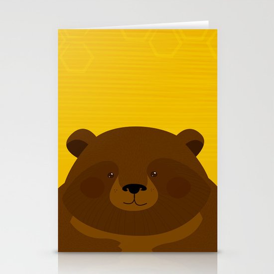Bees and Bear by Friztin Stationery Cards