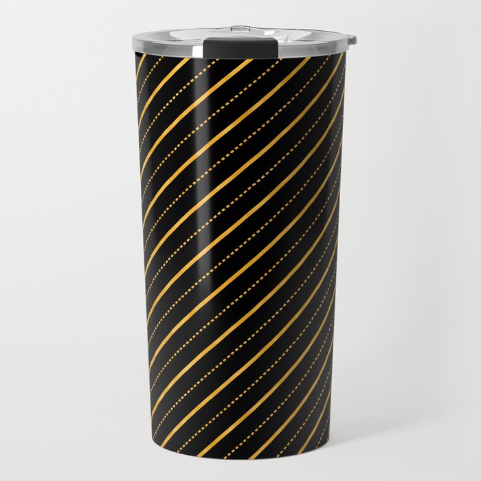 Gold and Black Stripes Collection Travel Mug