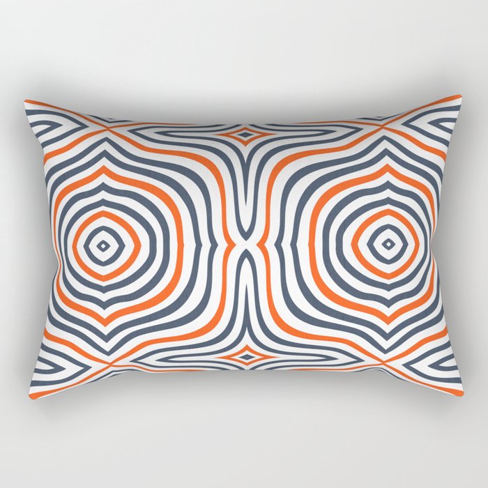 Red White and Blue Psychedelic Stripes Rectangular Pillow