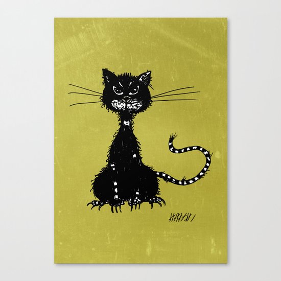Ragged Evil Black Cat Canvas Print