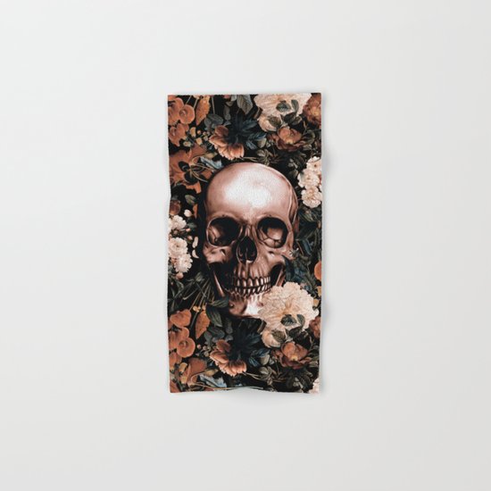 SKULL AND FLOWERS II Hand & Bath Towel