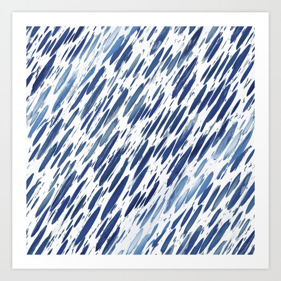Boho Blue Brushstroke Art Print