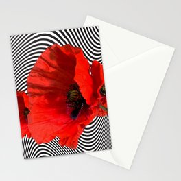 Op Art Poppies Stationery Cards