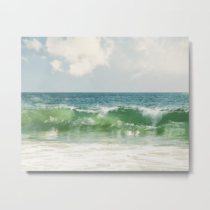 Ocean Sea Landscape Photography Seascape Waves Blue Green Wave Photograph Metal Print By Carolyncochrane
