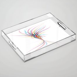Abstract Curved Colored Lines. Acrylic Tray