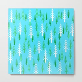 Christmas Trees White Green Light Blue Background  Metal Print | Christmas, Patterns, Black And White, Graphicdesign, Tree, Christmastree, Gingerbread, Pattern, Joy, Patterned 