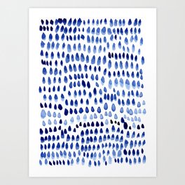 painted dots blue Art Print