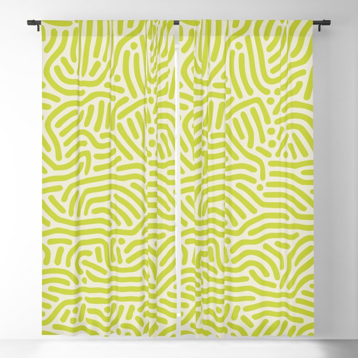 Chartreuse maze pattern Blackout Curtain