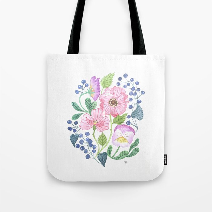 anemone and pansy Tote Bag