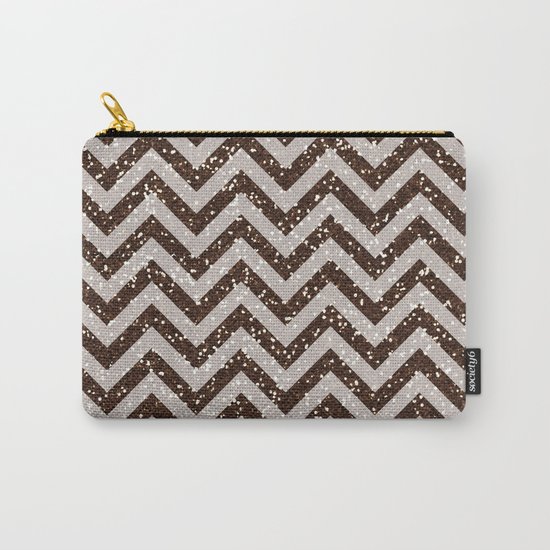 Sparkling brown glitter chevron pattern - coffee IV Carry-All Pouch