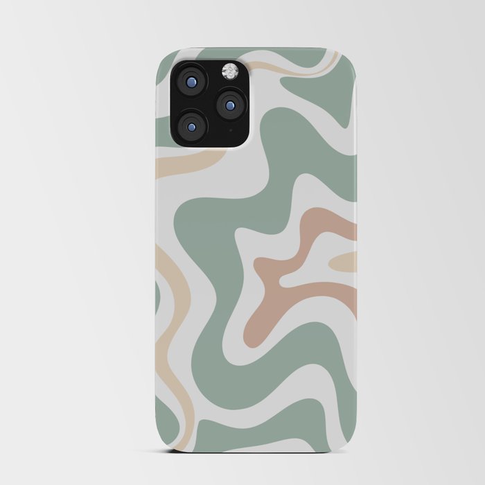 Liquid Swirl Abstract Pattern in Celadon Sage iPhone Card Case