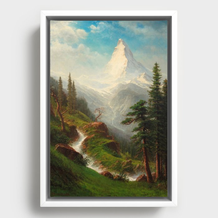 The Matterhorn - Albert Bierstadt Framed Canvas