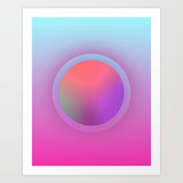 Jerica - space aura cosmic abstract pink ombre glow purple blue space art Art Print