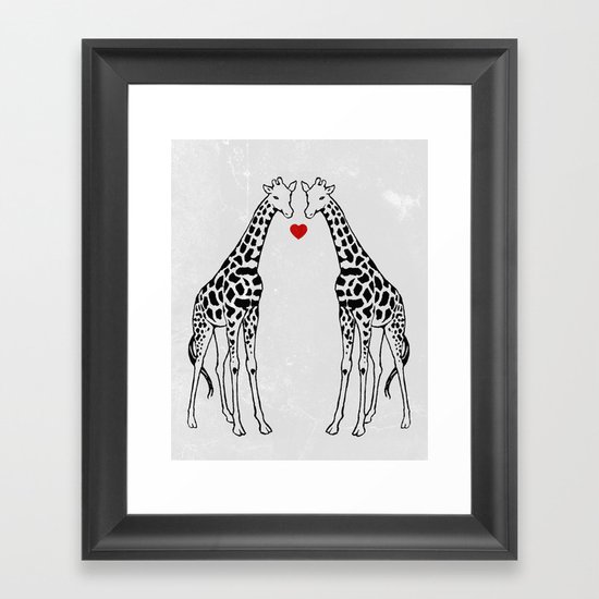 Giraffe Love Framed Art Print