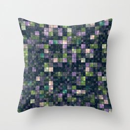 Green and Lavender Squares Throw Pillow