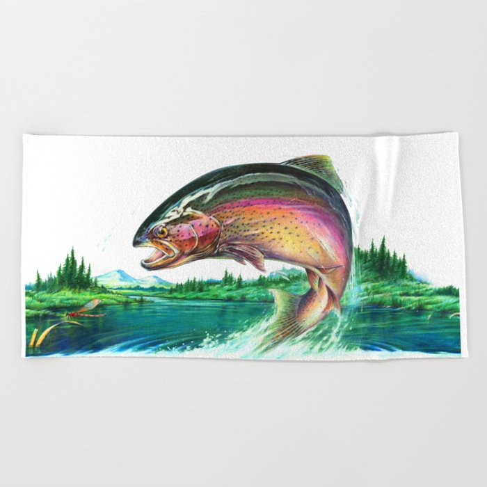 Rainbow Trout Beach Towel