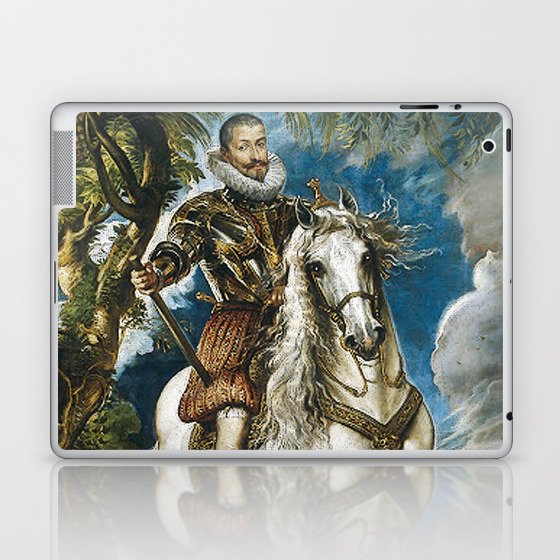 Royal on horseback portrait Laptop & iPad Skin