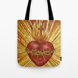 Sacred heart stained glass Tote Bag