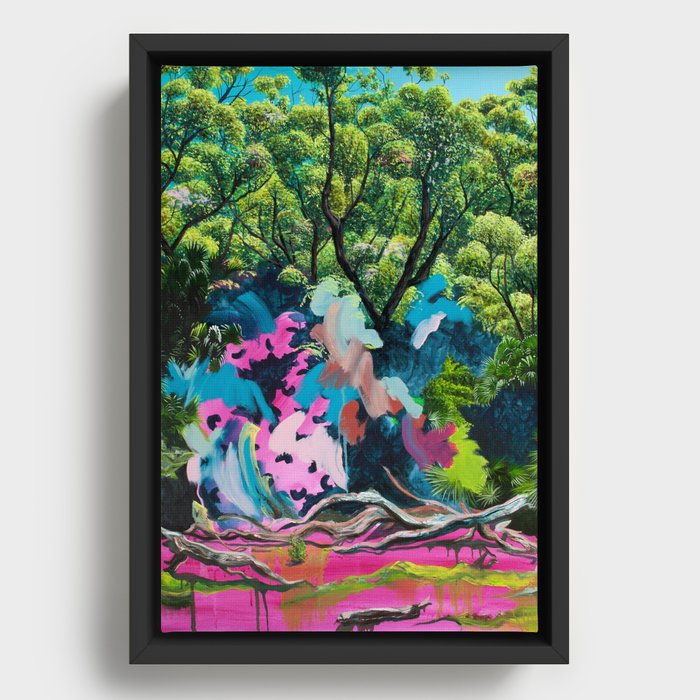 Werrong with Pink and Blue Framed Canvas