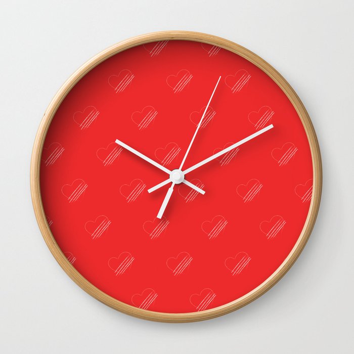 minimal valentine heart pattren Wall Clock