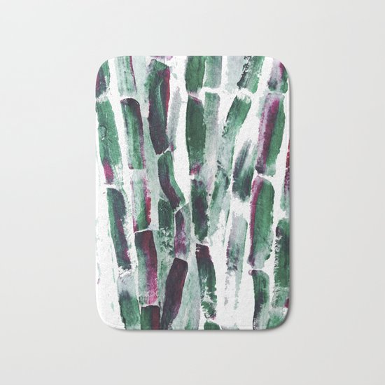 Greenery and Purple Art Sugar Cane Bath Mat