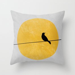 Bird and Sun Throw Pillow