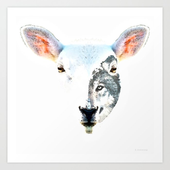 A Wolf In Sheep S Clothing By Sharon Cummings Art Print By