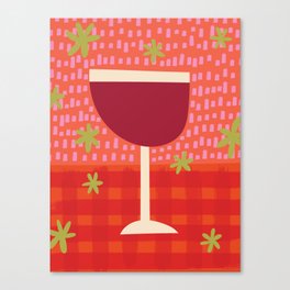 Funky Red Wine Glass Canvas Print